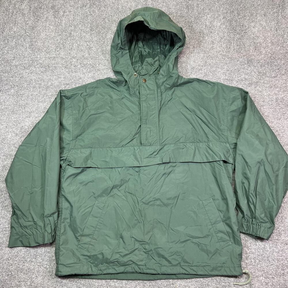 Vintage Gap Anorak Jacket Mens M Green Hooded Nylon 1/4 Zip Pullover Outdoor